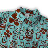 Tiki Mask Pattern Hawaiian Shirt, Floral Pattern Shirt - The Palmix
